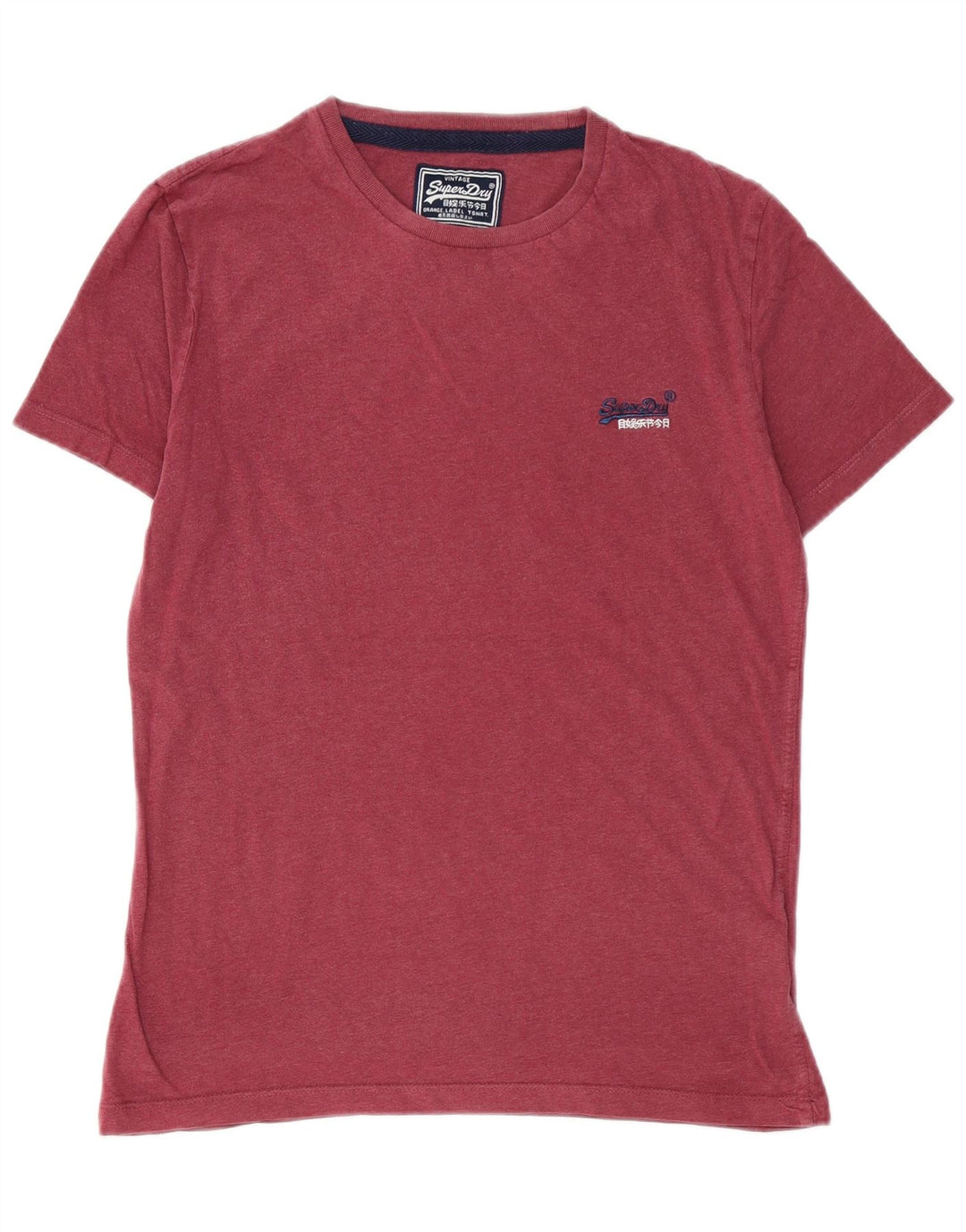 SUPERDRY Herren T-Shirt-Oberteil aus mittlerer burgunderroter Baumwolle