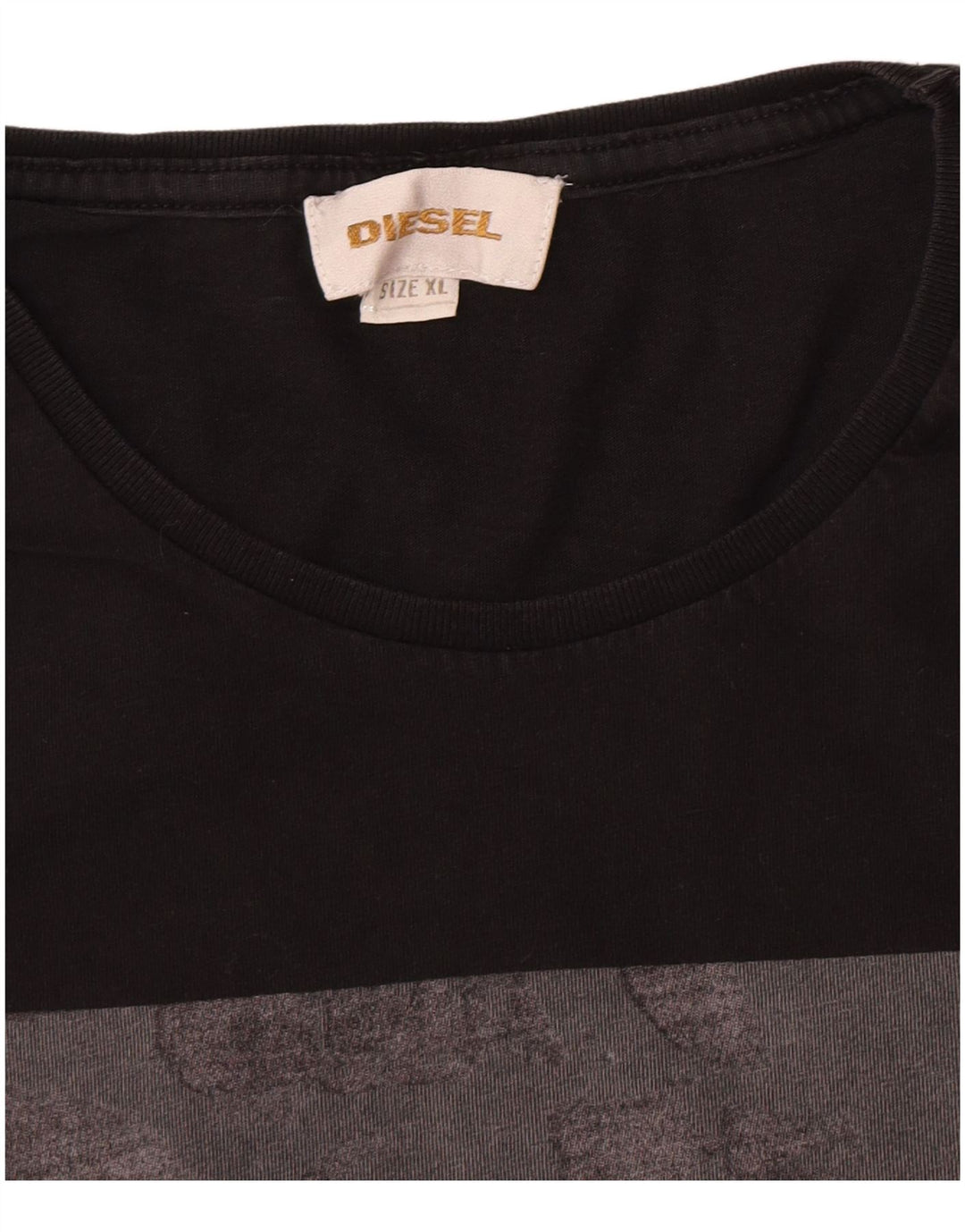 Diesel Herren Grafik T-Shirt Top XL Schwarz