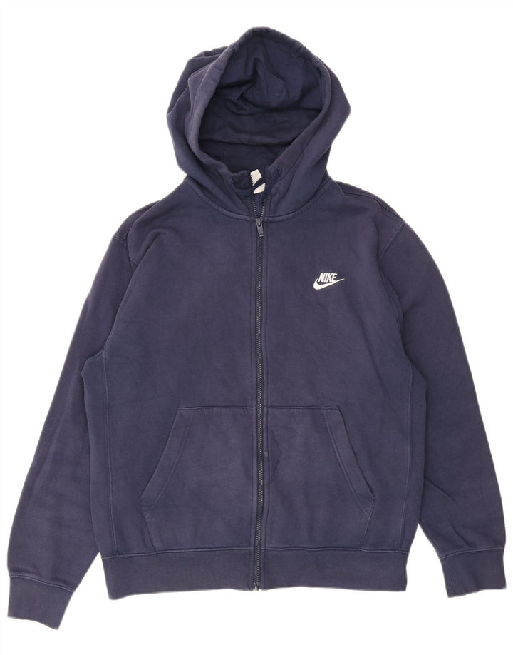 NIKE Herren-Kapuzenpullover mit Reißverschluss, mittlere marineblaue Baumwolle