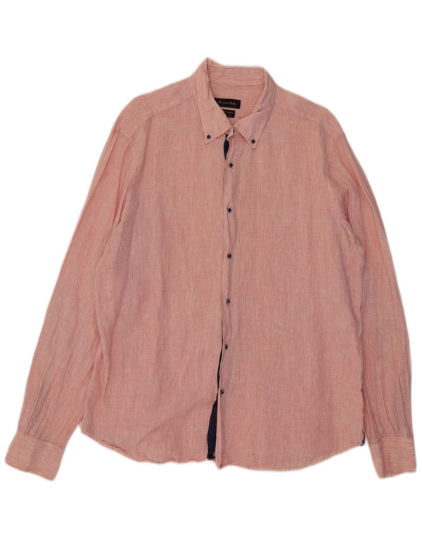 Massimo Dutti Herrenhemd 2XL Rosa Nadelstreifen