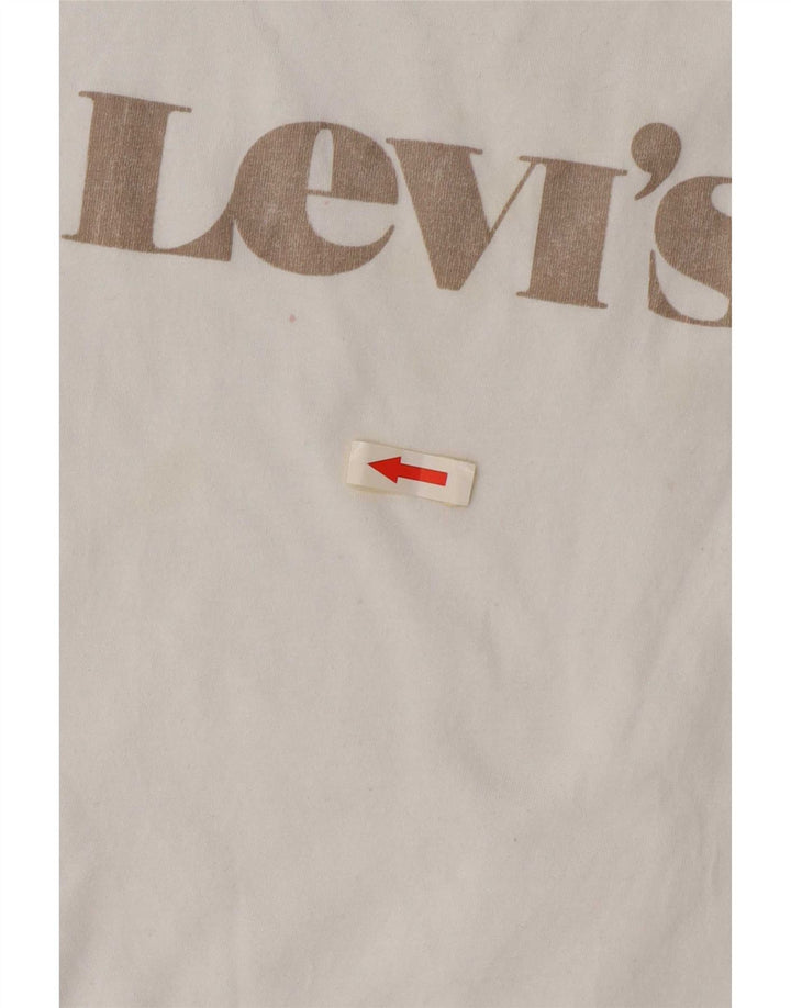 Levi's Damen-T-Shirt mit Grafik, UK 10, Größe S, Weiß