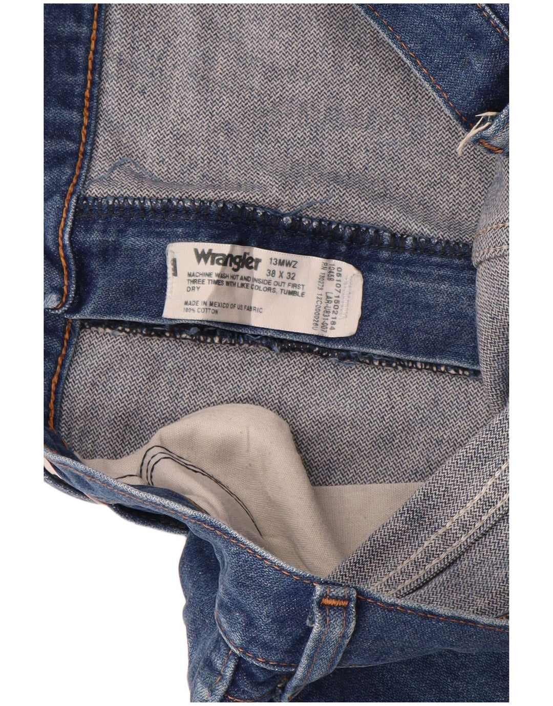 WRANGLER Herren Jeansshorts W38 XL Blaue Baumwolle