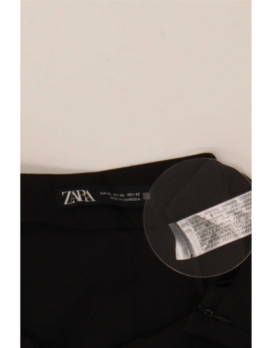 Zara Damen Skort XL W32 Schwarz Polyester