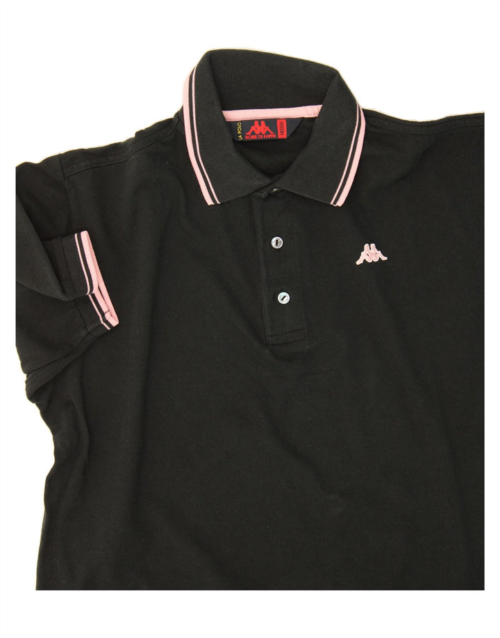 KAPPA Mens Polo Shirt Medium Black Cotton Vintage Kappa and Second-Hand Kappa from Messina Hembry 