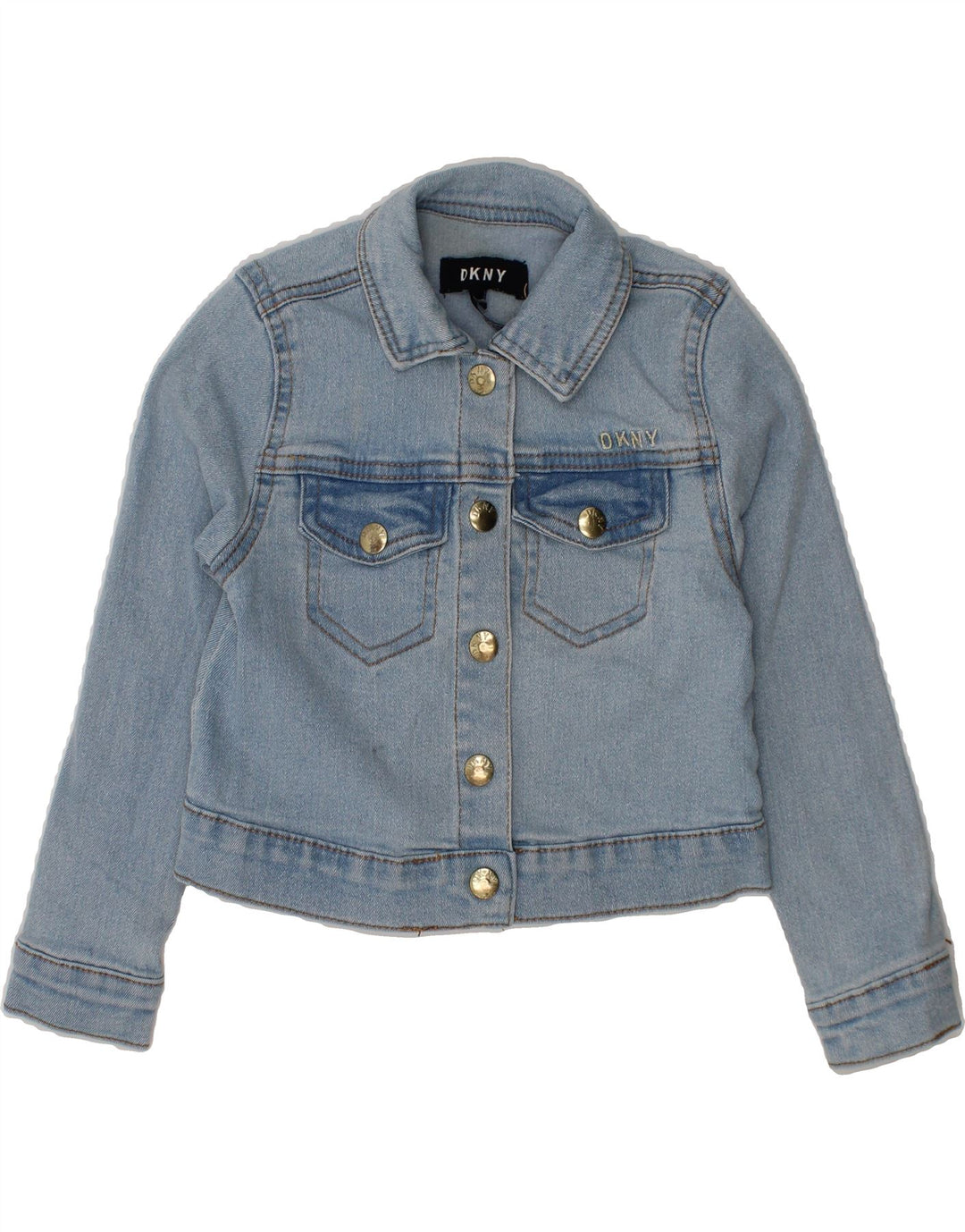DKNY Girls Crop Denim Jacket 4-5 Years Blue Cotton Vintage Dkny and Second-Hand Dkny from Messina Hembry 