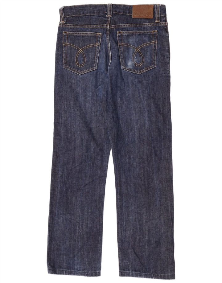 Calvin Klein Damen Straight Jeans W33 L31 Marineblau