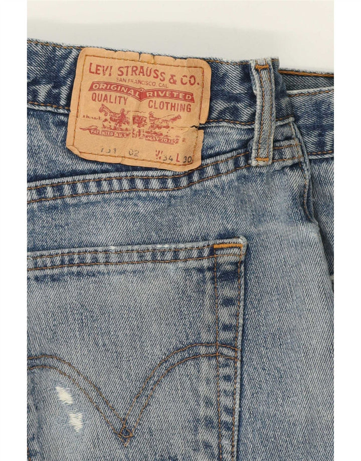 Levi's Herren 751 Distressed Denim Shorts W34 Large Blau