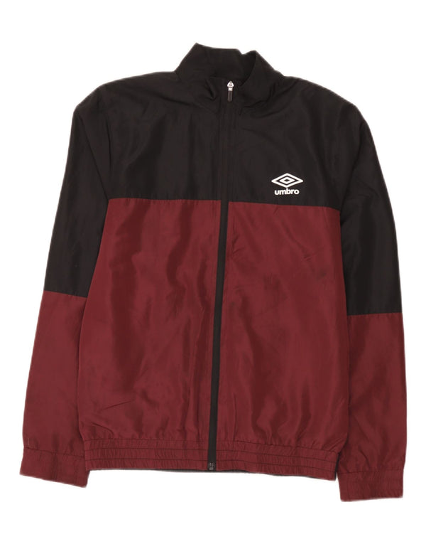Umbro Herren-Trainingsanzugoberteil mit Grafik, Größe S, Kastanienbraun, Farbblock-Polyester