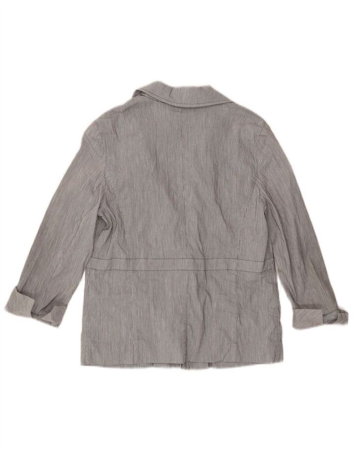 Max & Co. Damen-Blazerjacke mit 3/4-Ärmeln, Größe S, Blau, Nadelstreifen