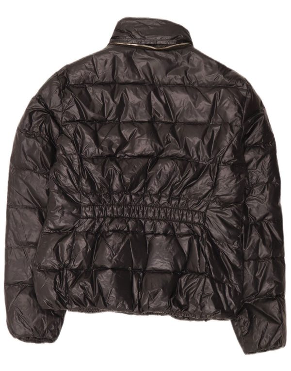 Zara Damen Wattierte Jacke UK 14 Large Schwarz