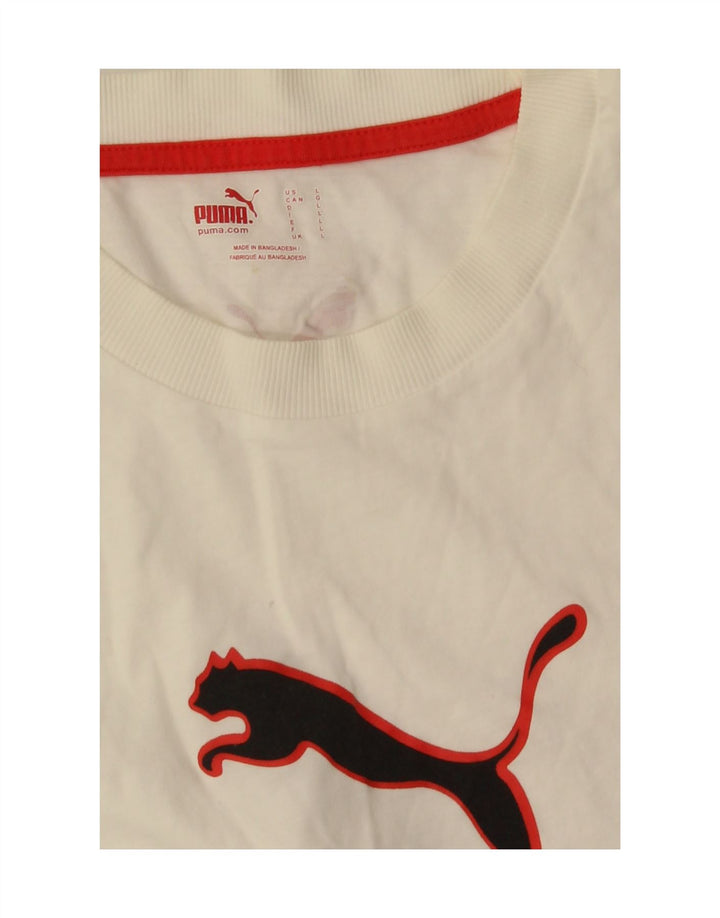 Puma Herren T-Shirt mit Grafik, Größe L, Weiß