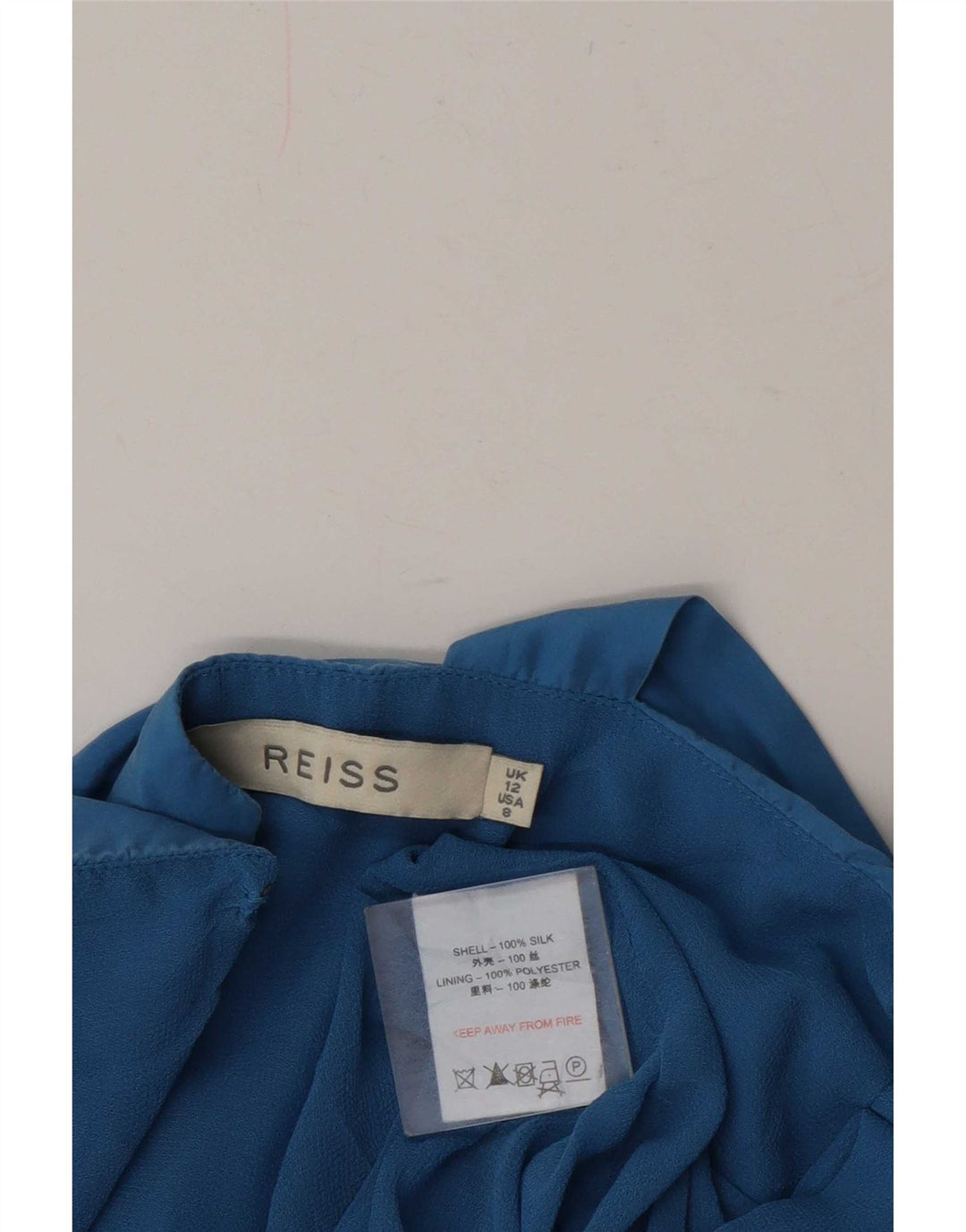 Reiss Womens Playsuit UK 12 Mittelblaue Seide