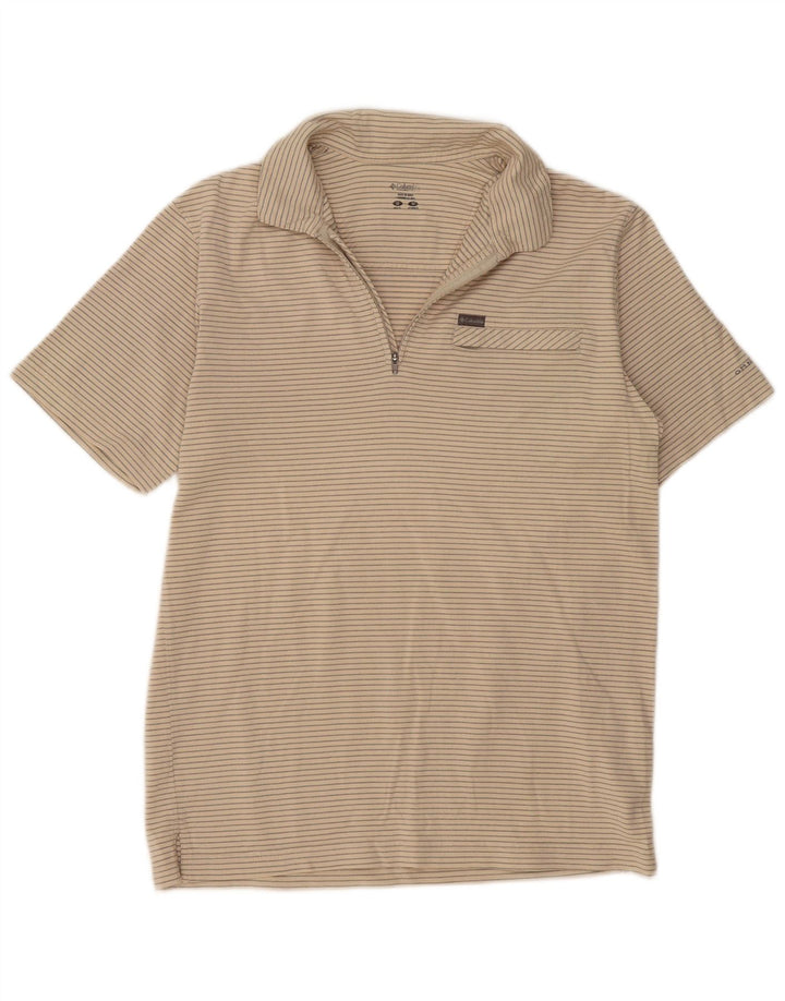 Columbia Herren-Poloshirt, mittelbeige, gestreift, Baumwolle
