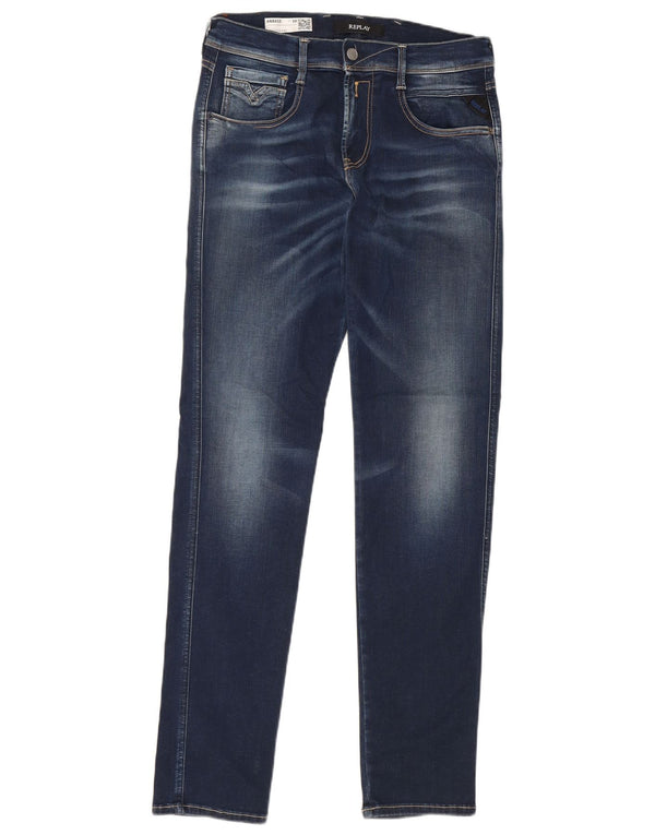 REPLAY Damen Anbass Slim Jeans W30 L32 Marineblau Baumwolle