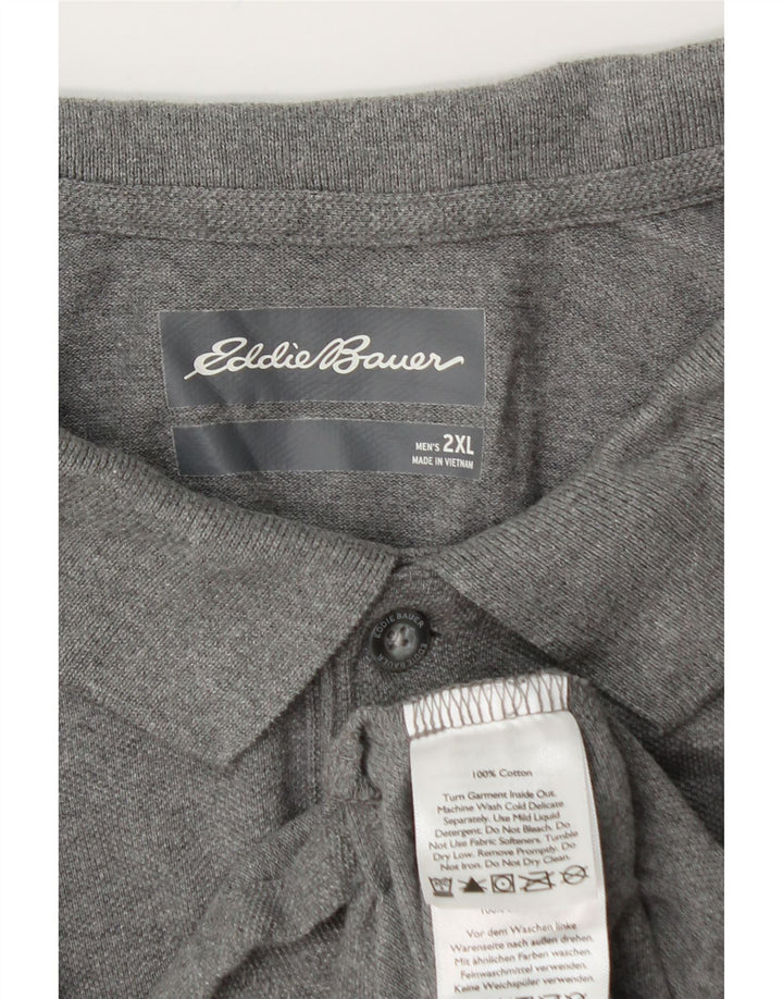 EDDIE BAUER Herren Poloshirt 2XL Grau Baumwolle