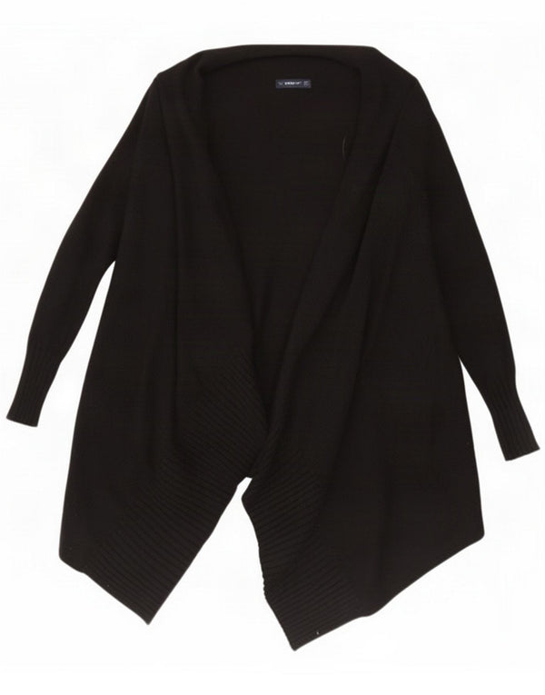 Zara Womens Open Cardigan Sweater UK 12 Medium Black Viscose
