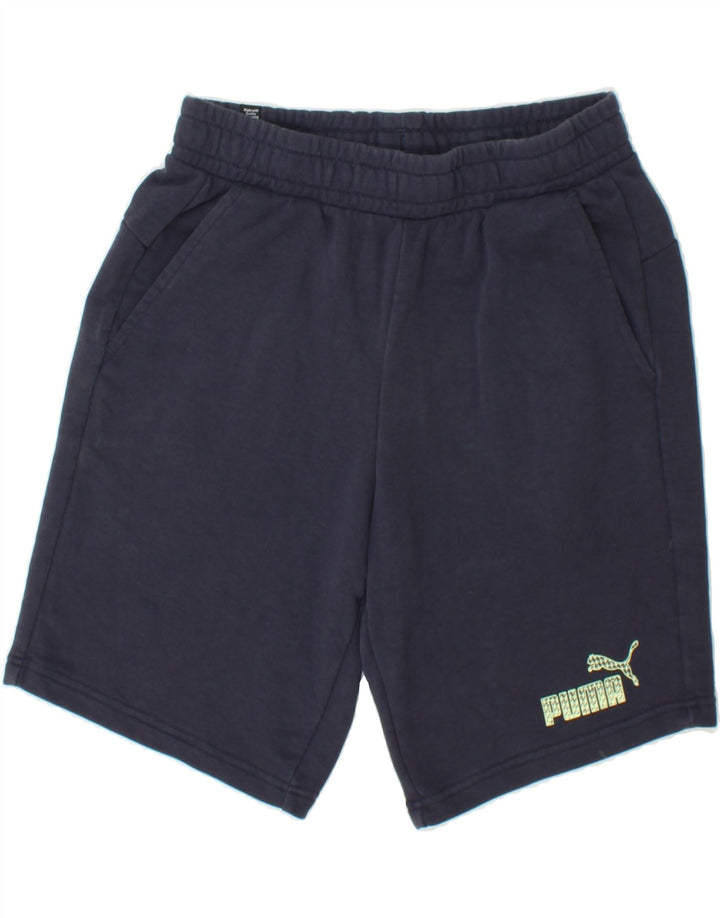 PUMA Mens Graphic Sport Shorts Medium  Navy Blue Cotton Vintage Puma and Second-Hand Puma from Messina Hembry 