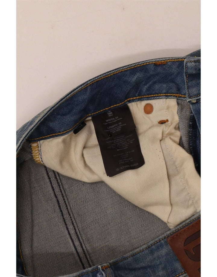 G-Star Herren 3301 Straight Jeans W33 L32 Blaue Baumwolle