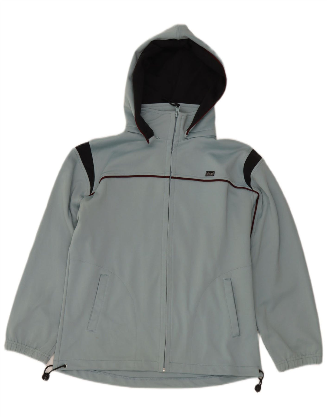 Asics Herren-Trainingsanzug mit Kapuze, Jacke, klein, blau, Farbblock-Polyester
