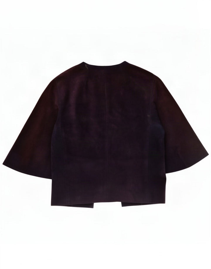 Vintage Womens 3 Button Suede Blazer Jacket UK 14 Medium Purple