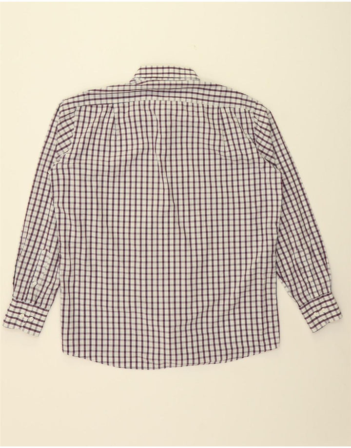TRUSSARDI Mens Shirt XL White Check Cotton Vintage Trussardi and Second-Hand Trussardi from Messina Hembry 