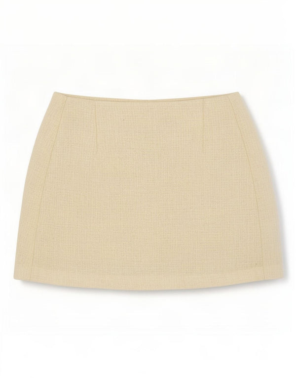 Topshop Damen-Strick-Minirock UK 12 Medium W28 Beige Wolle