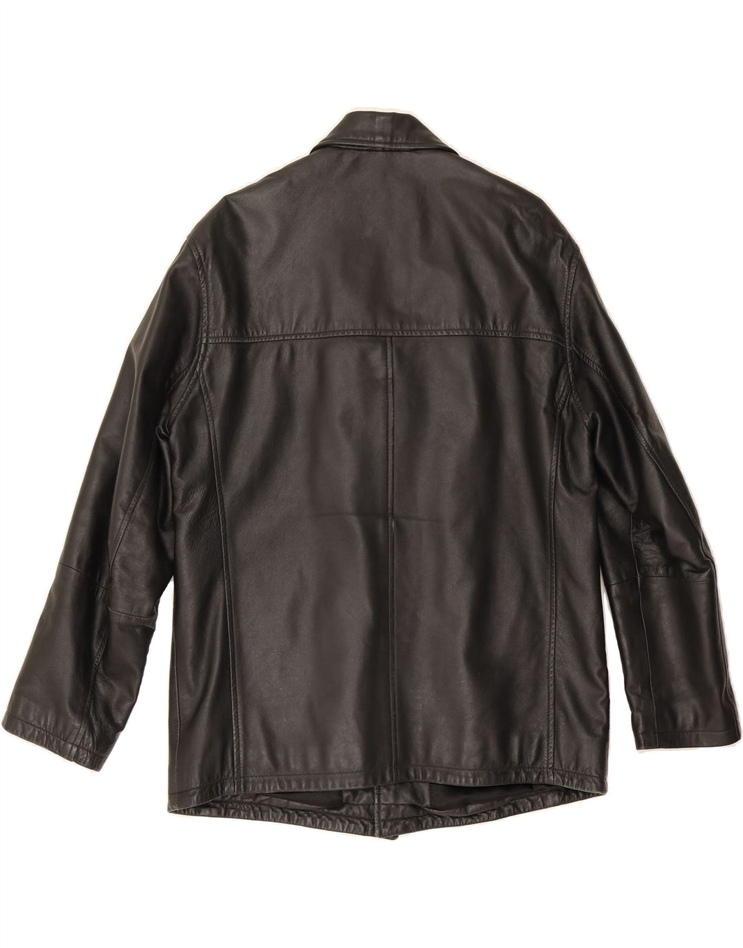 VINTAGE Mens Leather Jacket IT 48 Medium Black Leather Vintage Vintage and Second-Hand Vintage from Messina Hembry 