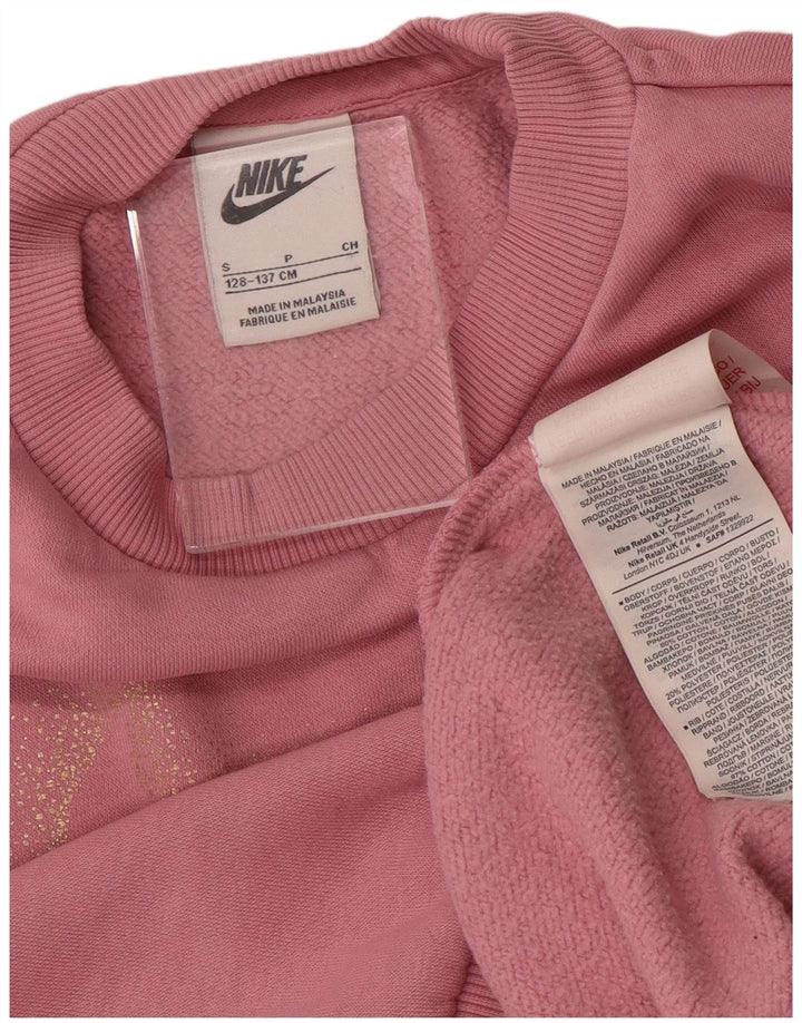 NIKE Mädchen-Sweatshirt mit Grafik, 8–9 Jahre, Größe S, rosa, Baumwolle