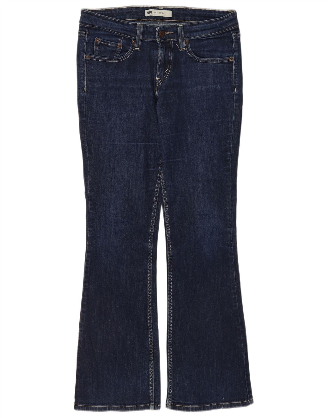 Levi's Damen 518 Super Low Bootcut Jeans US 7 Medium W30 L30 Marineblau
