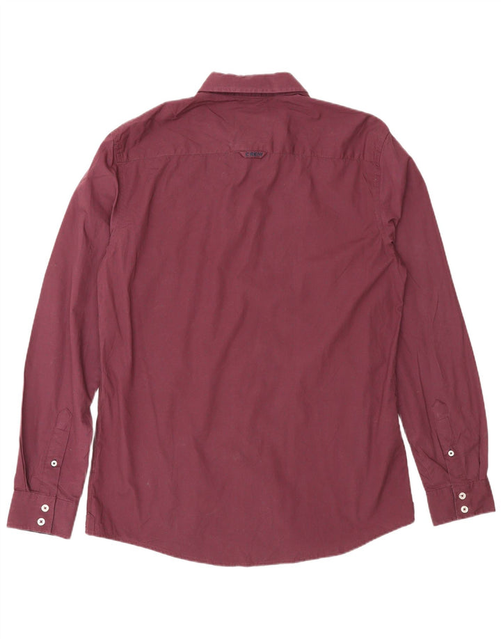 Slim-Fit-Hemd für Herren von Crew Clothing, mittelgroß, Burgunderrot gepunktet