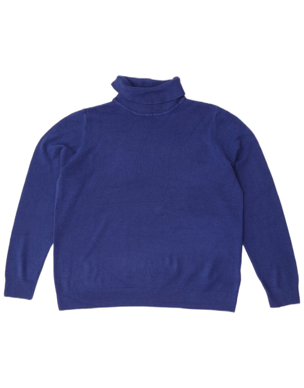 Marks & Spencer Rollkragenpullover für Damen, UK 18, XL, Blau, Acryl