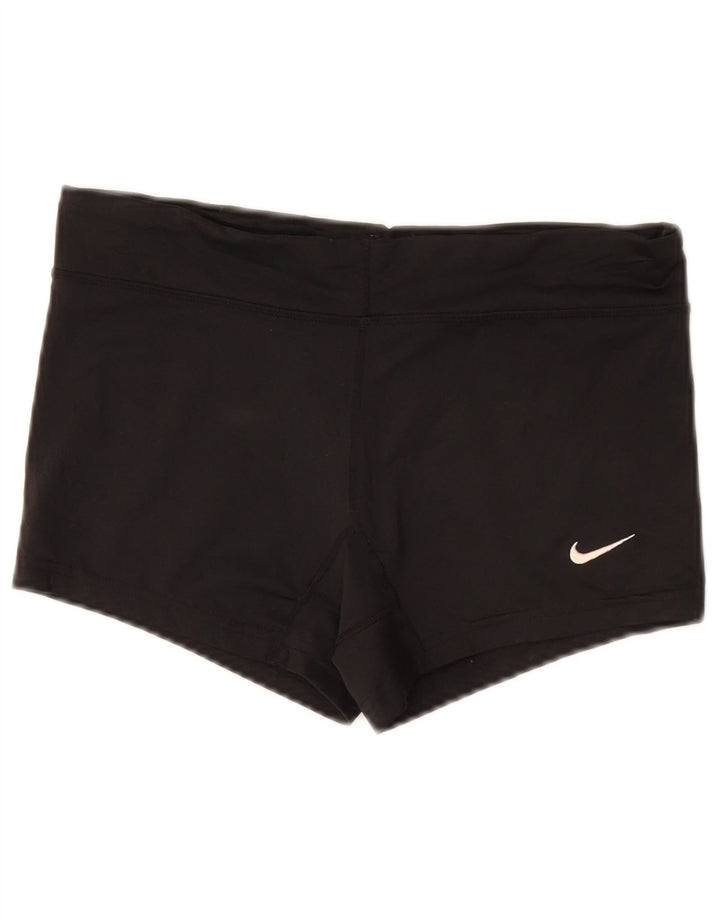 NIKE Damen Dri Fit Sport Shorts UK 10 Small Schwarz Polyester