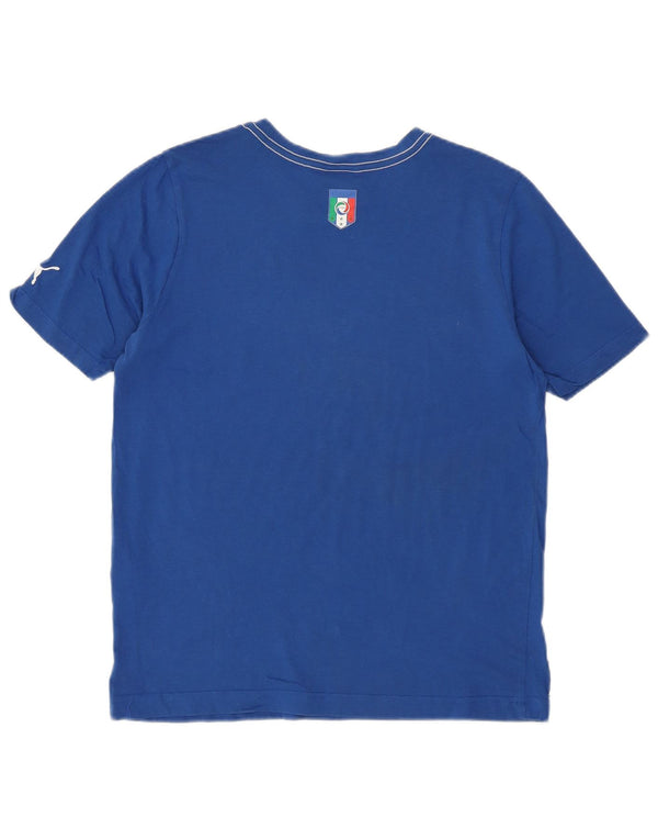 PUMA Jungen Italia Graphic T-Shirt Top 13–14 Jahre, blaue Baumwolle