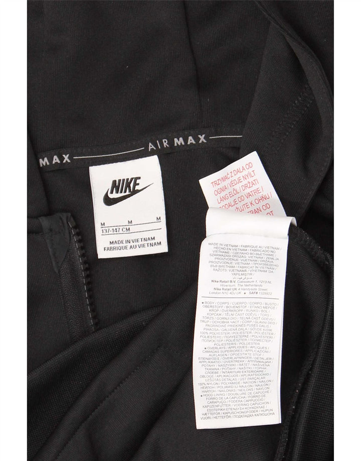 Nike Jungen-Kapuzenpullover mit Reißverschluss, 10–11 Jahre, mittelgroßes schwarzes Polyester