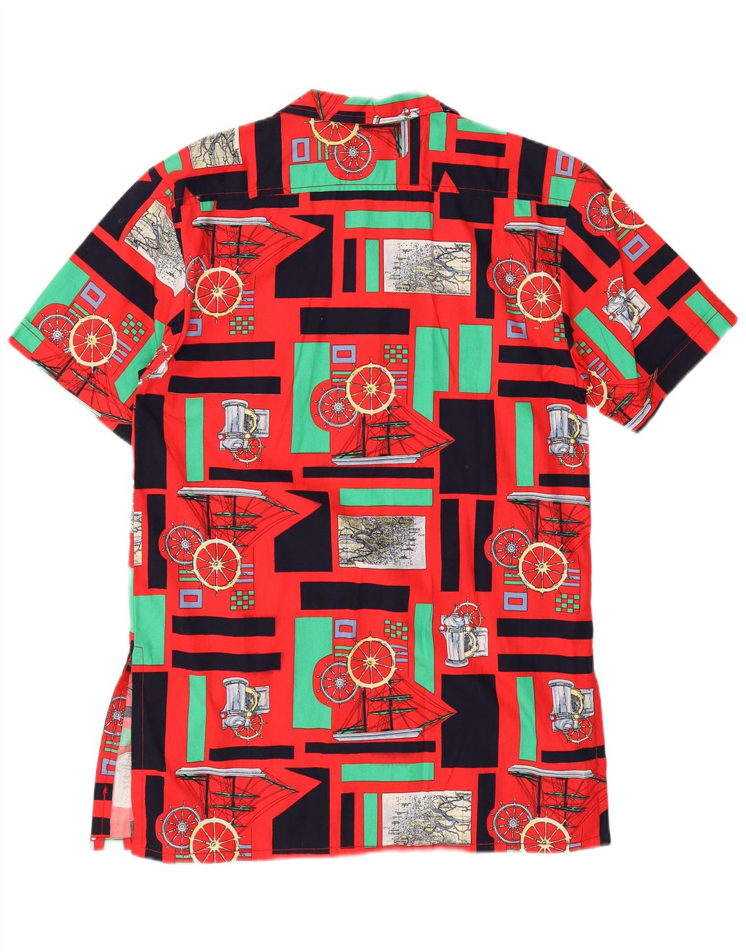 Confezioni Di Lusso Damen Grafik-Hemdkleid UK 12 Mittelrot Patchwork