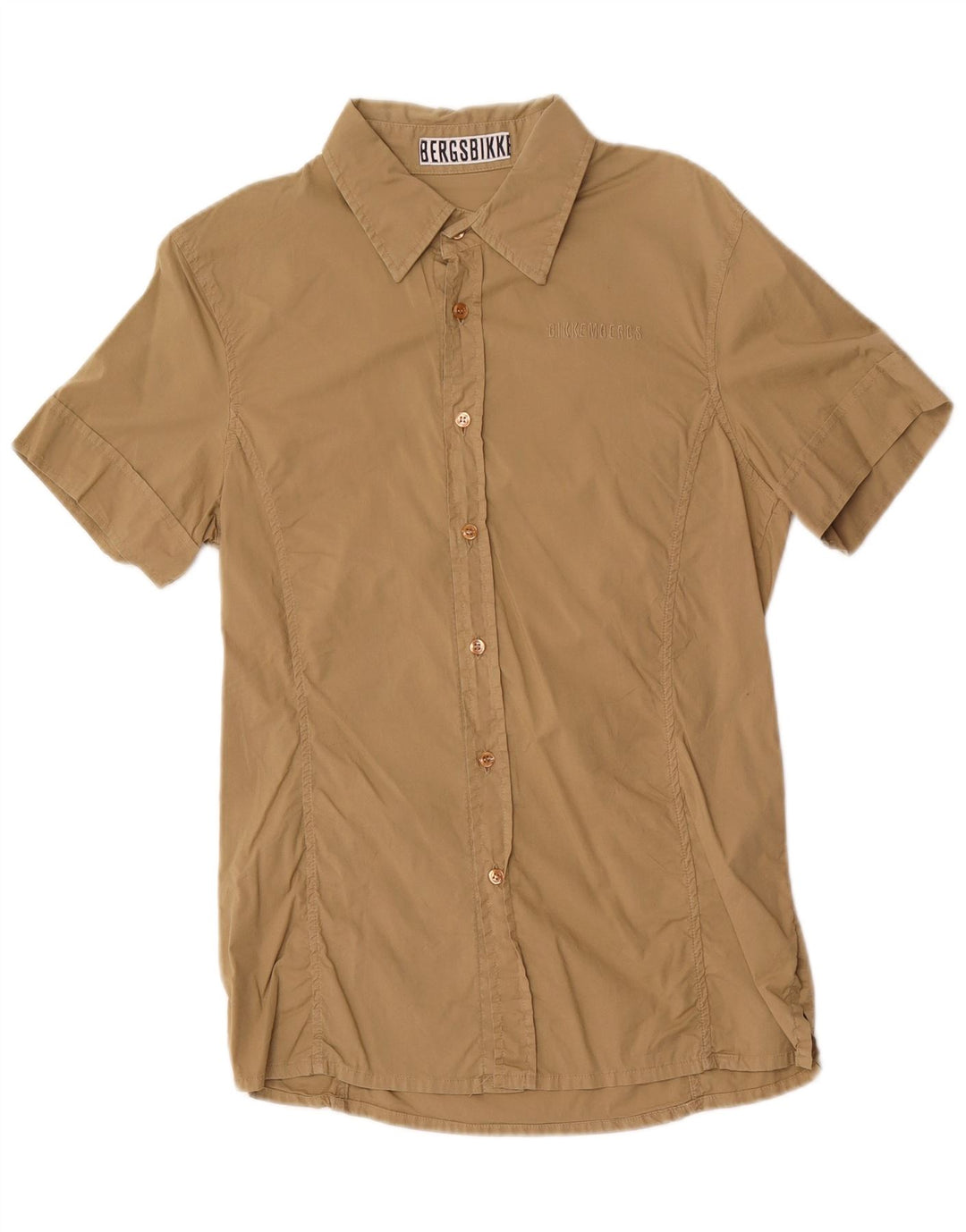 Bikkembergs Herren Kurzarmhemd Mittelbeige Baumwolle