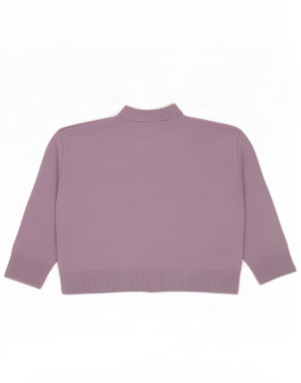 Zara Damen Crop Turtle Neck Pullover Pullover UK 16 Large Lila Polyester