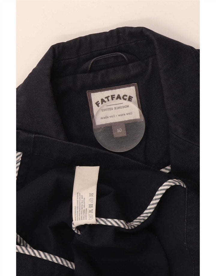 Fat Face Damen-Blazer mit 3/4-Ärmeln und 2 Knöpfen, Gr. 10, Marineblau