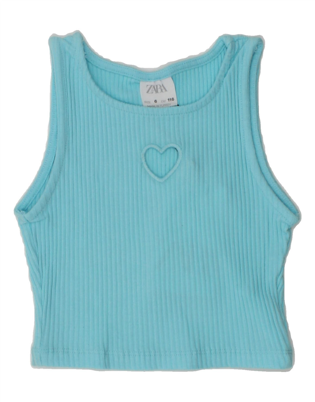 ZARA Girls Vest Top 5-6 Years Blue Cotton | Vintage Zara | Thrift | Second-Hand Zara | Used Clothing | Messina Hembry 