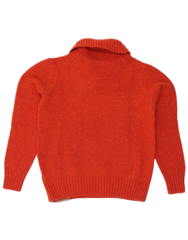 Massimo Dutti Mädchen-Pullover mit Schalkragen, 9–10 Jahre, rote Baumwolle