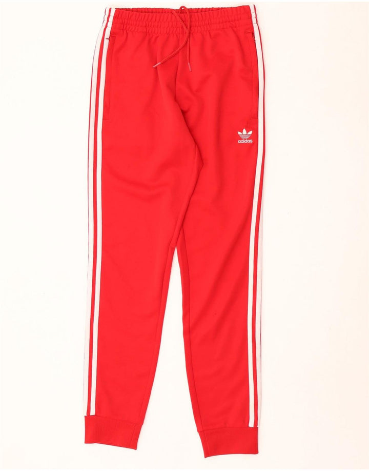 Adidas Herren-Trainingshose, Jogginghose, klein, rot, Polyester