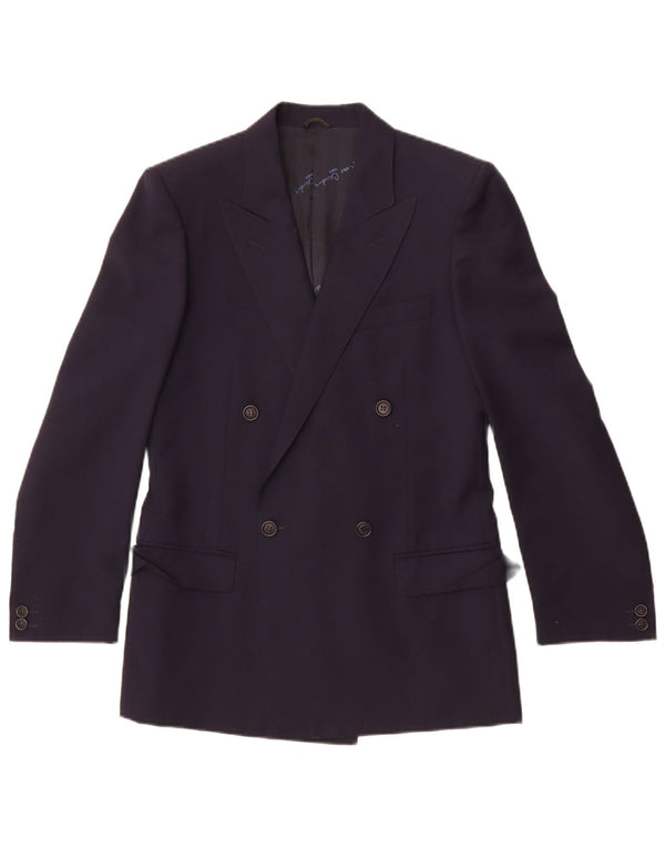 Pierre Cardin Herren Zweireihiger Blazer Jacke UK 36 Small Marineblau