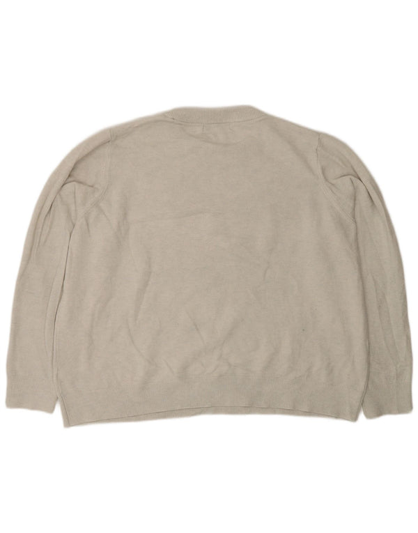 Marks & Spencer Herren-Pullover mit Rundhalsausschnitt, XL, grau, Polyester