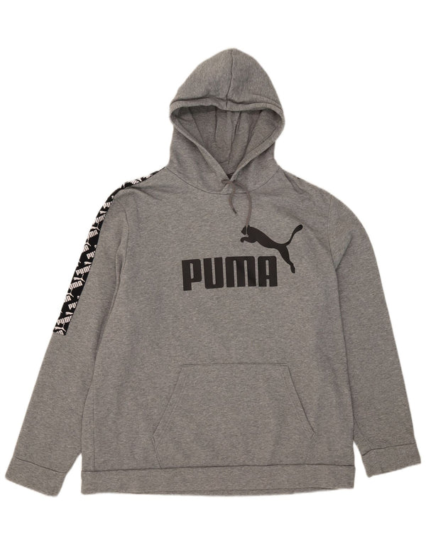Puma Herren Graphic Hoodie Pullover 2XL Grau Colourblock Baumwolle