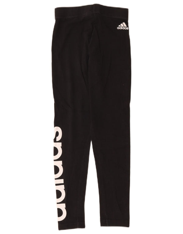 Adidas Damen Graphic Leggings UK 4 XS Schwarz Baumwolle