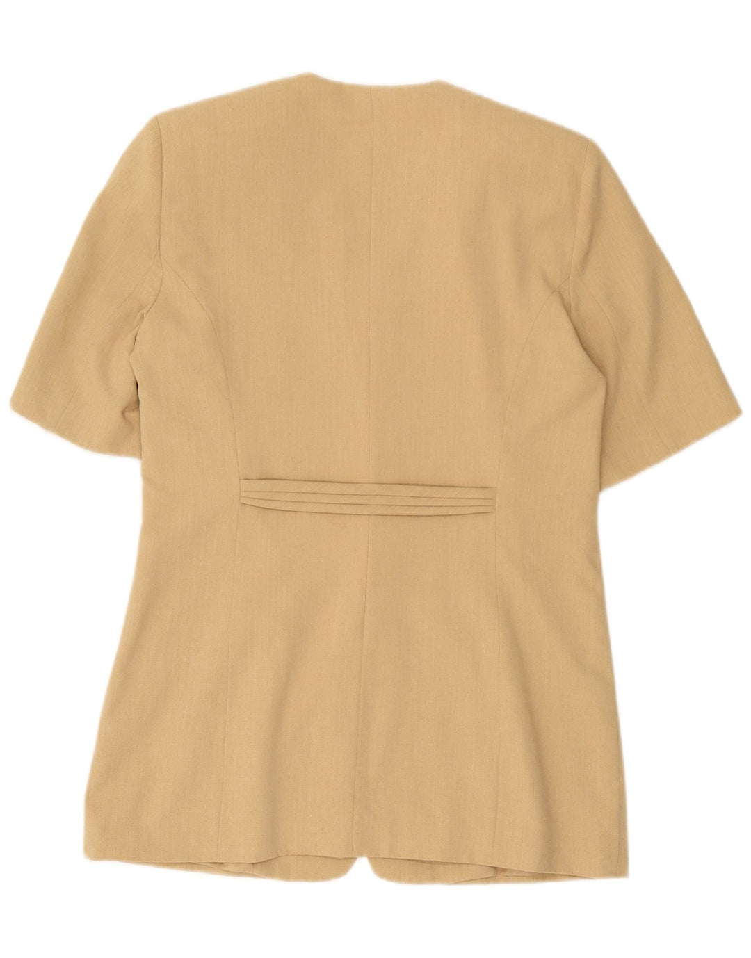 Vintage Damen Kurzärmelige 9-Knopf-Blazerjacke EU 38 Mittelbeige