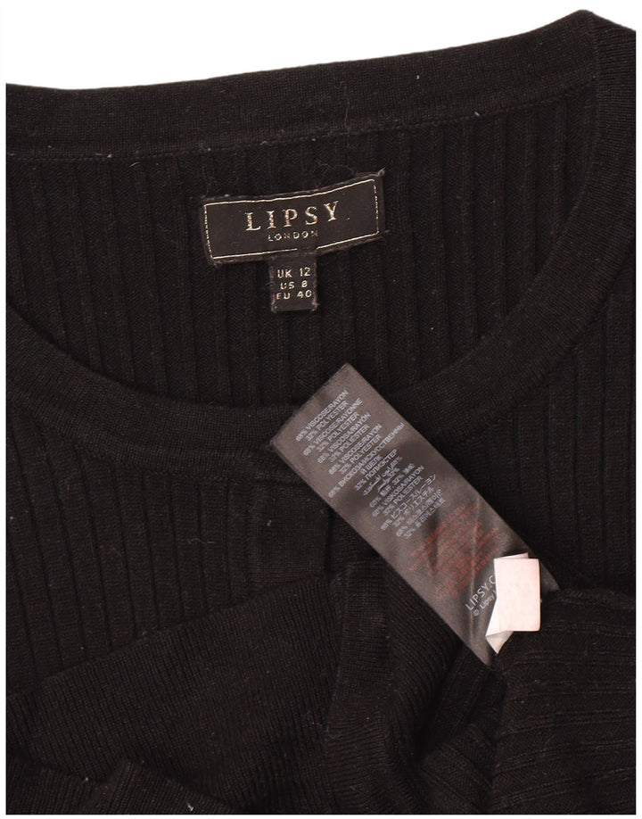 Lipsy Damen-Cardigan-Pullover UK 12 Mittelschwarze Viskose