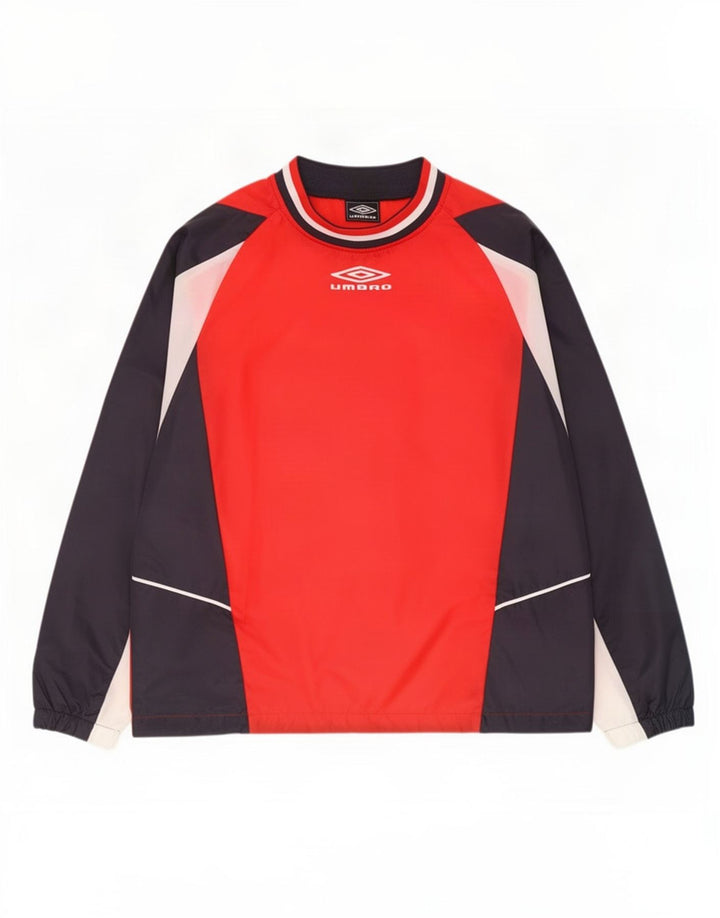 Umbro Herren-Pullover-Trainingsanzug, Oberteil, Jacke, klein, rot, Farbblock-Polyester