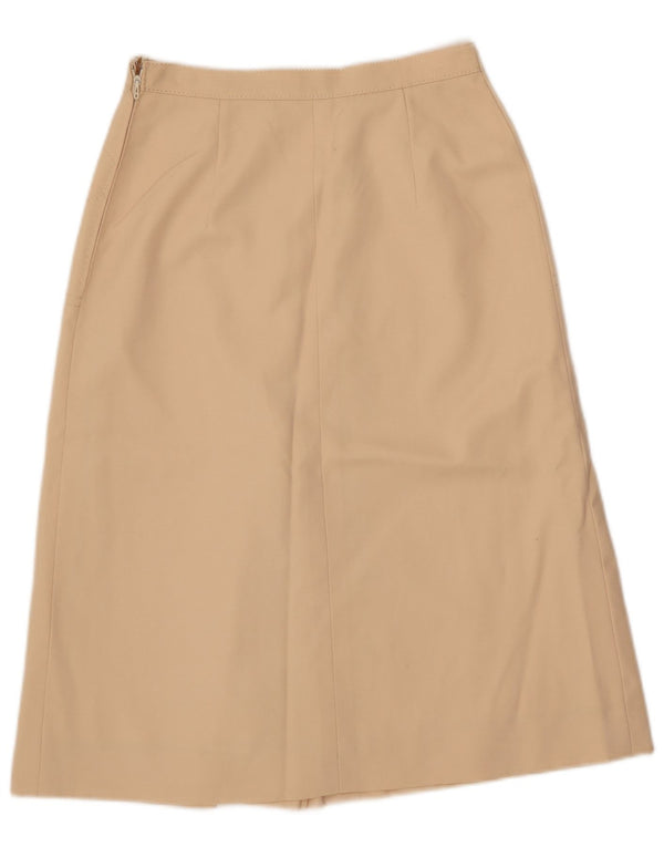 Vintage Damen A-Linienrock mit hoher Taille IT 44 Medium W26 Beige Viskose