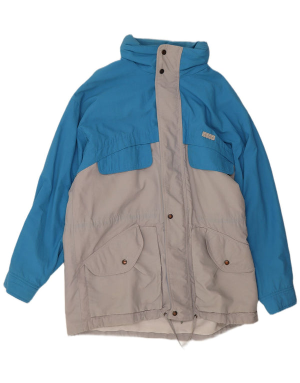 San Felice Herren-Windbreaker-Mantel mit Kapuze, UK 40, Größe L, Blau, Farbblock